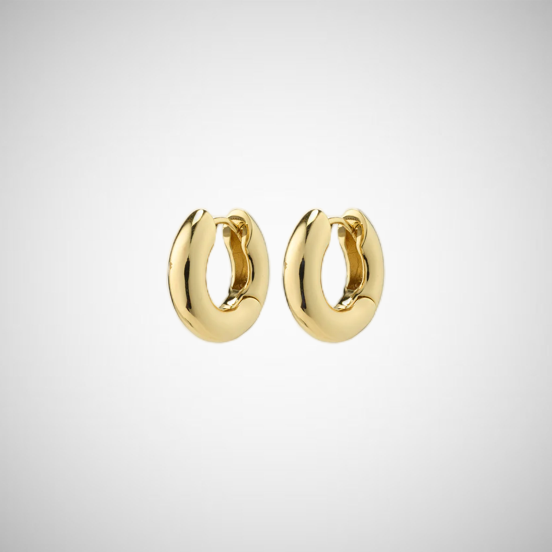 Aica Recycled Chunky Huggie Hoop Earrings Gold-Plated (8302556348624)