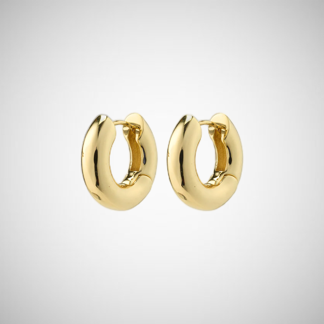 Aica Recycled Chunk Hoop Earrings Gold-Plated (8302556414160)