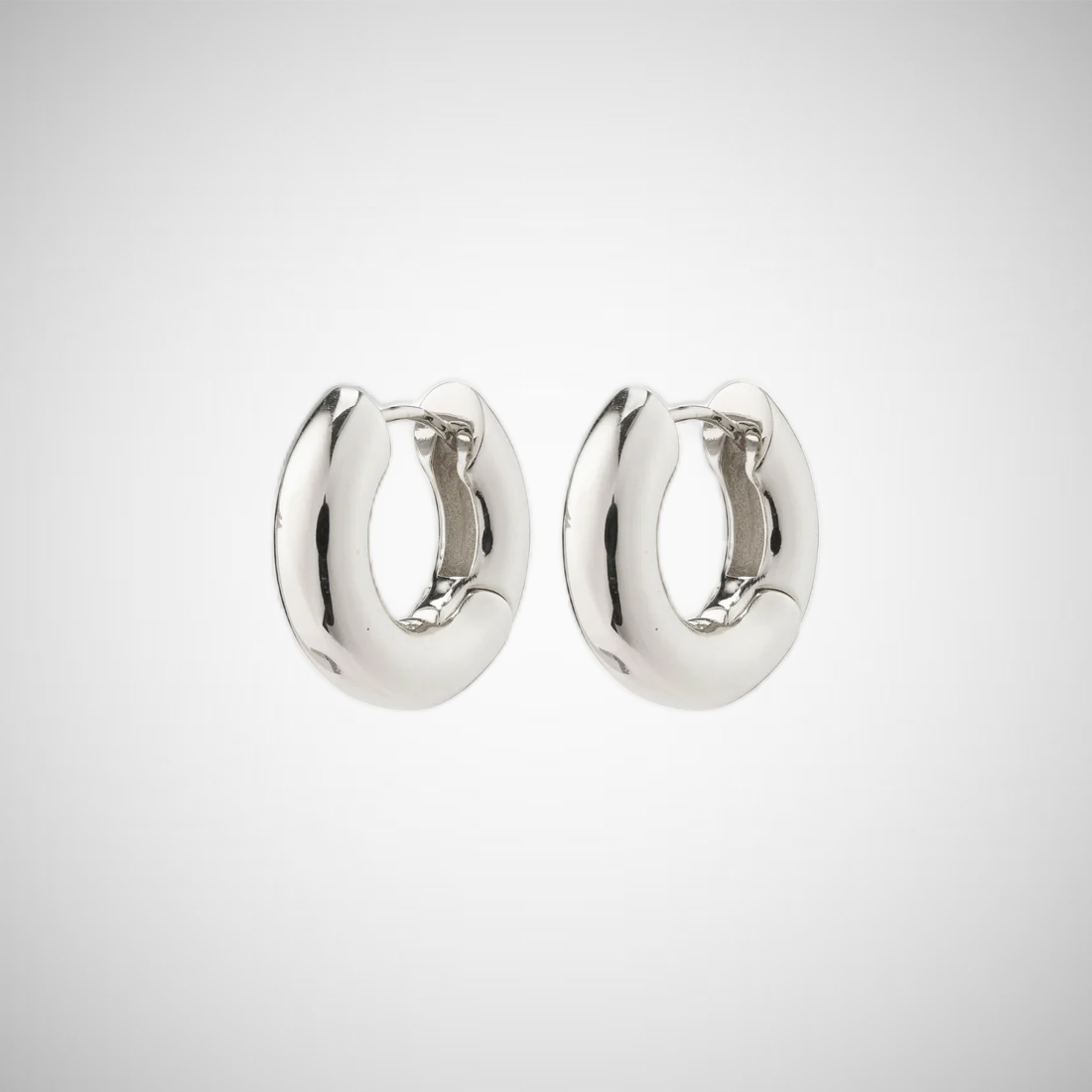 Aica Recycled Chunk Hoop Earrings Silver-Plated (8302556381392)