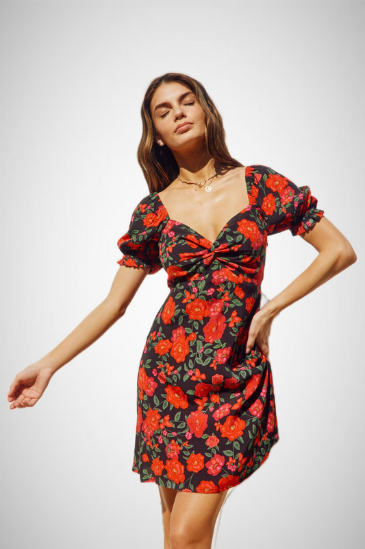 Hearts On Fire Twist Knot Mini Dress (8276756725968)