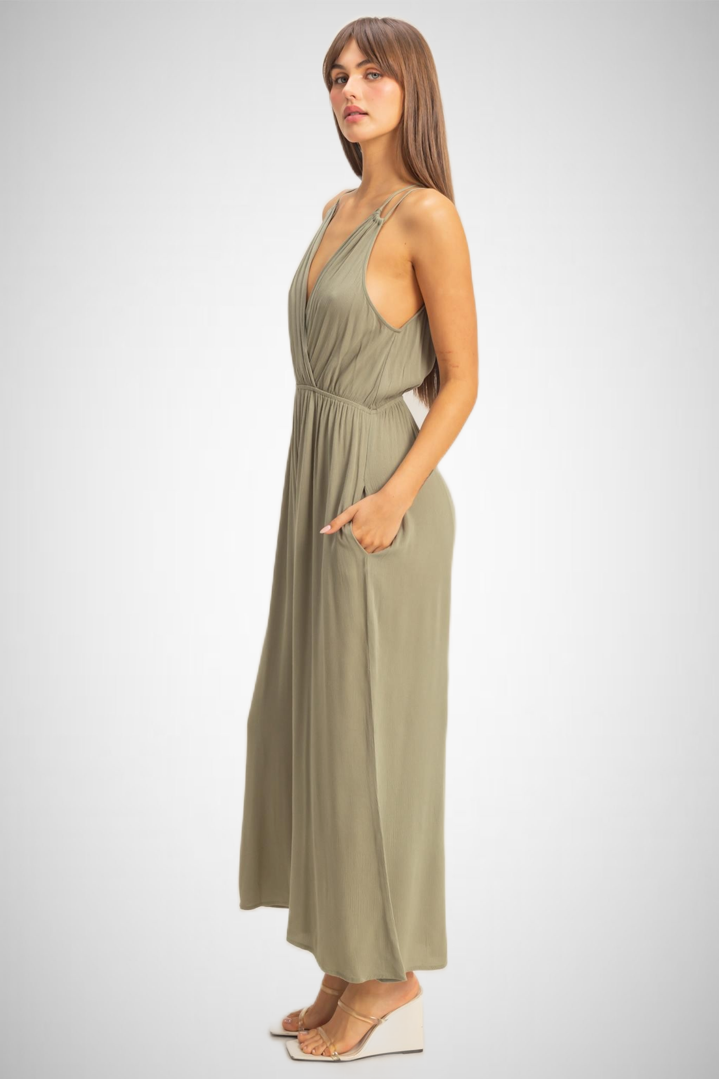 Surplice Bodice Wide Leg Jumpsuit (8268850004176)