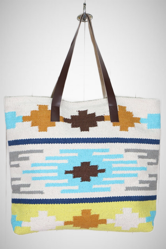Large Aztec Motif Tote Bag (8261795676368)