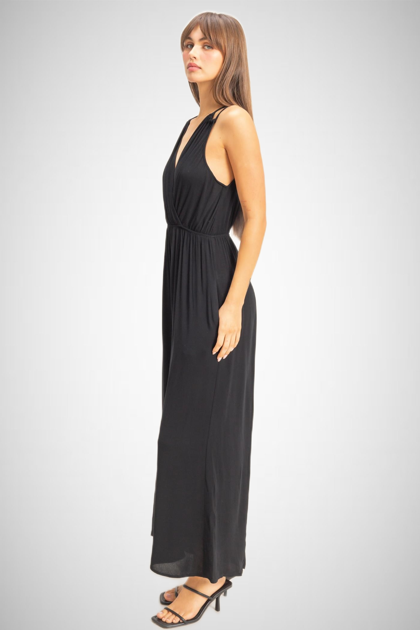 Surplice Bodice Wide Leg Jumpsuit (8268850004176)