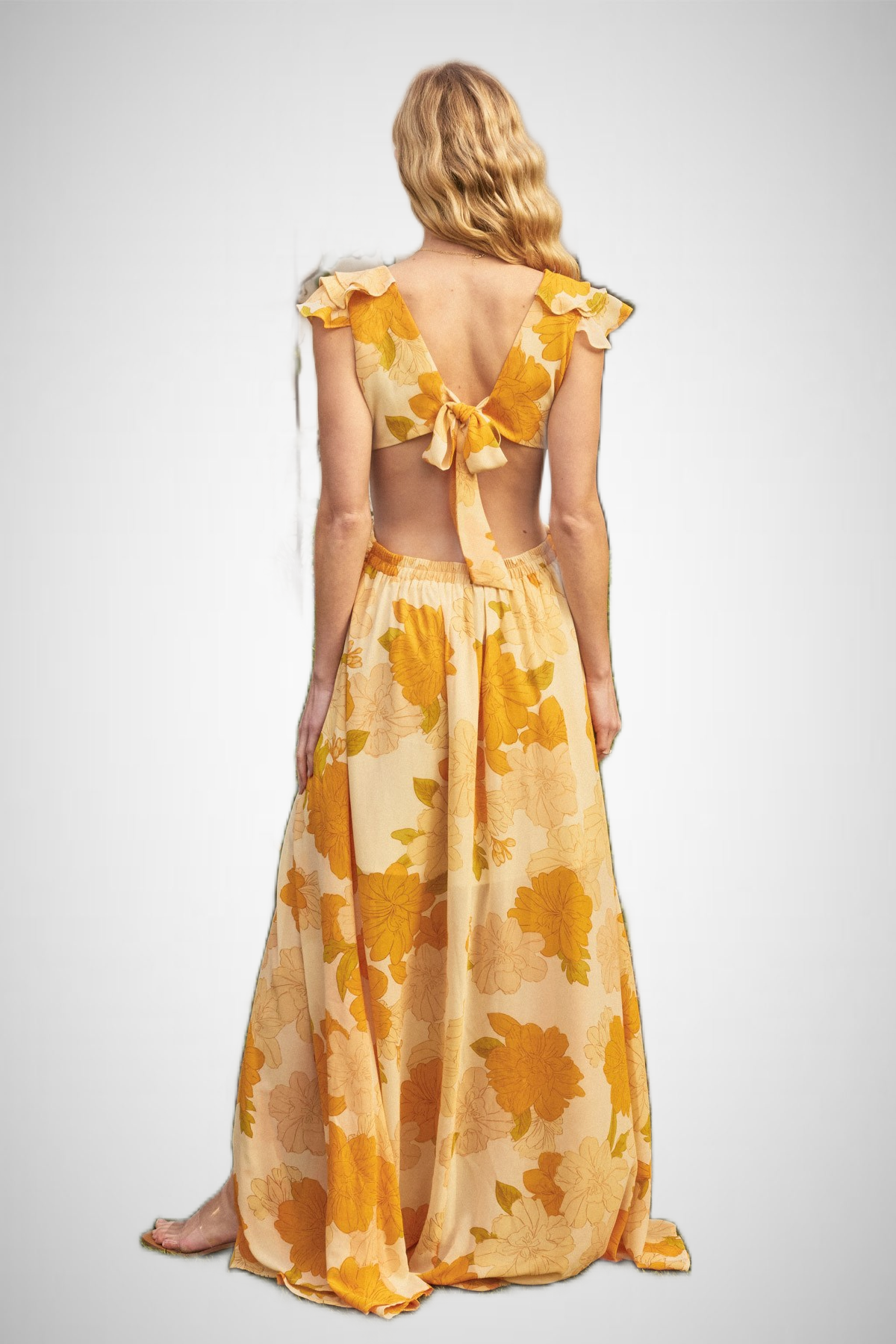 Hugs And Kisses Cutout Frilly Maxi Dress (8276756660432)