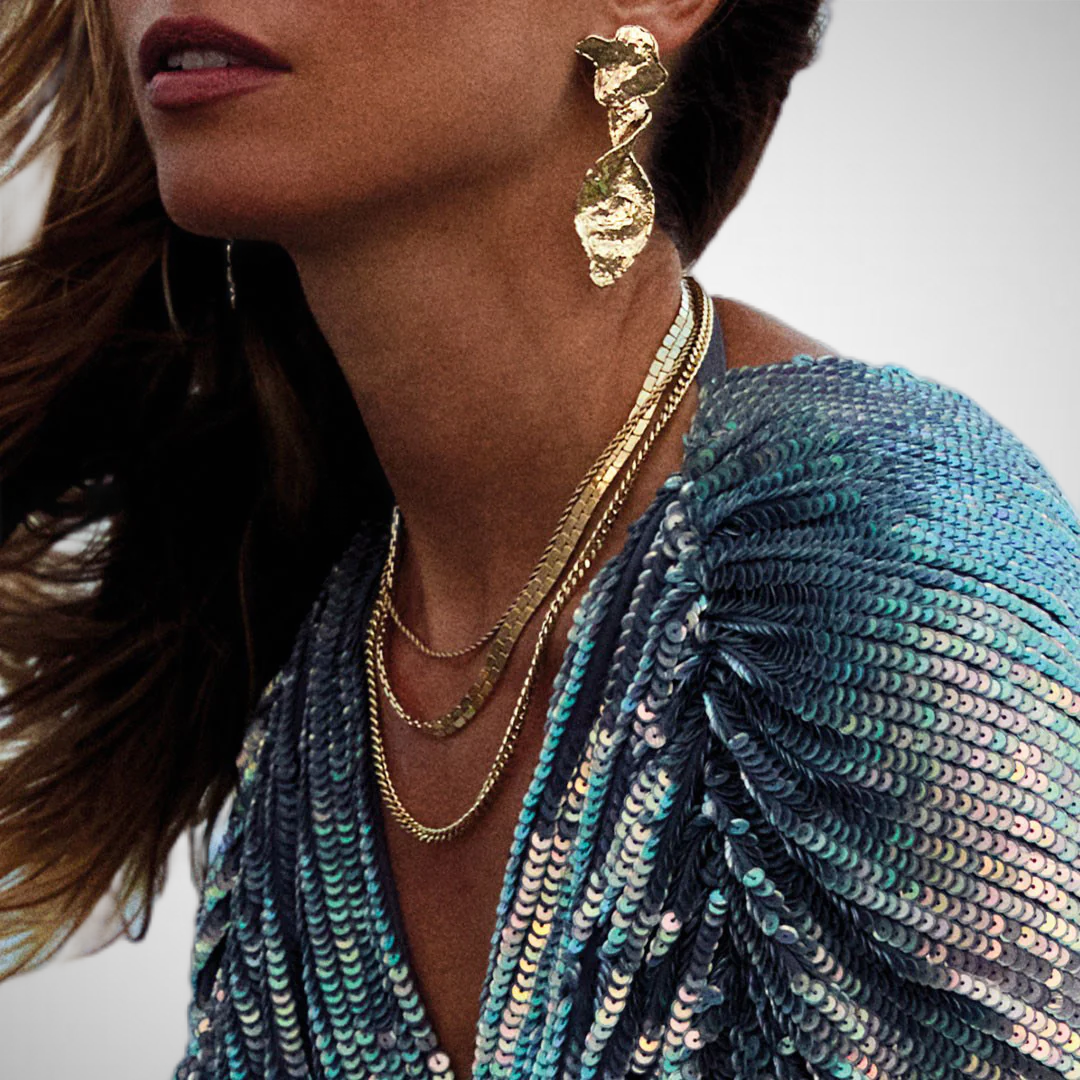 Pam Recycled Robe Chain Necklace Gold Plated (8302555562192)