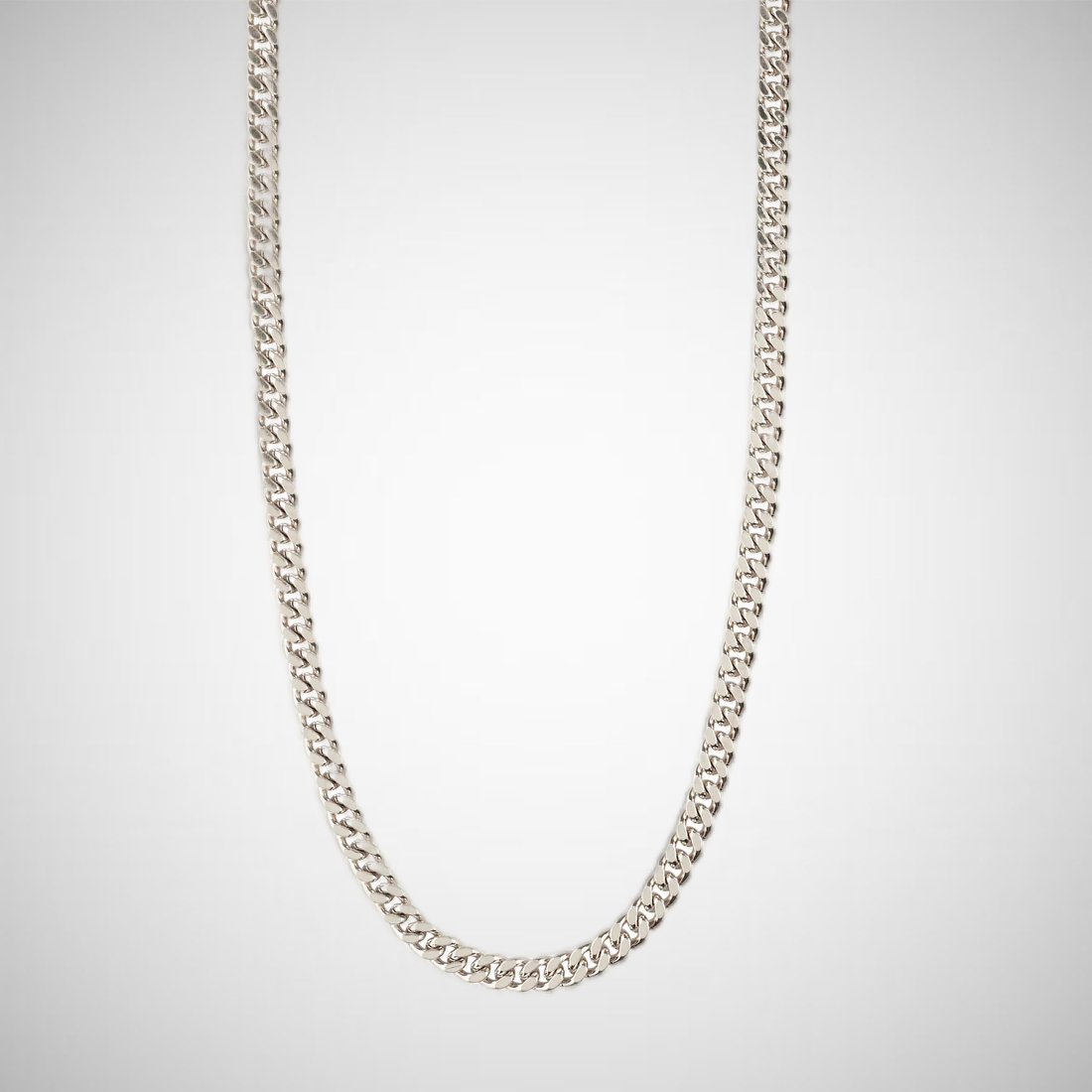 Fuchsia Recycled Curb Chain Necklace Silver-Plated (8302555332816)