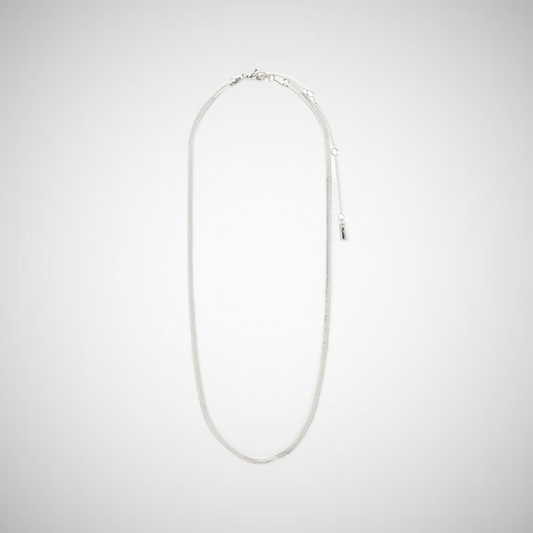Joanna Recycled Flat Snake Chain Necklace Silver Plated (8302555168976)