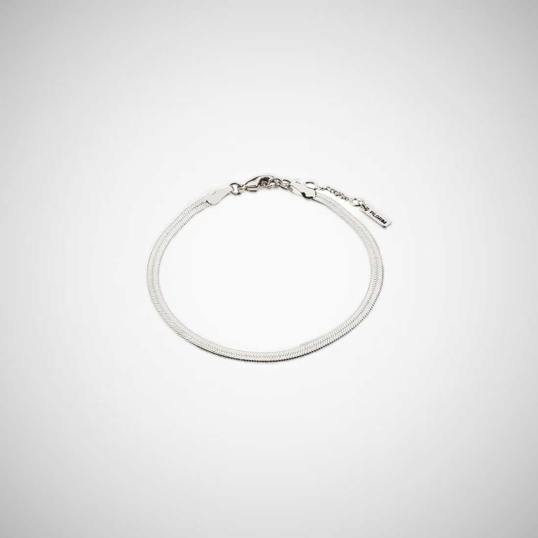 Joanna Recycled Flat Snake Chain Bracelet Silver Plated (8302555234512)