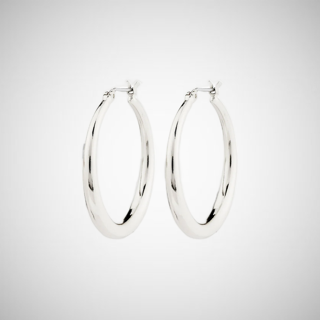 Jorun Recycled Hoop Earrings Silver-Plated (8302556053712)
