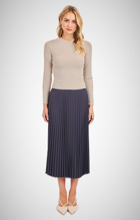 Full Of Charm Pleated Midi Skirt (8350639456464)