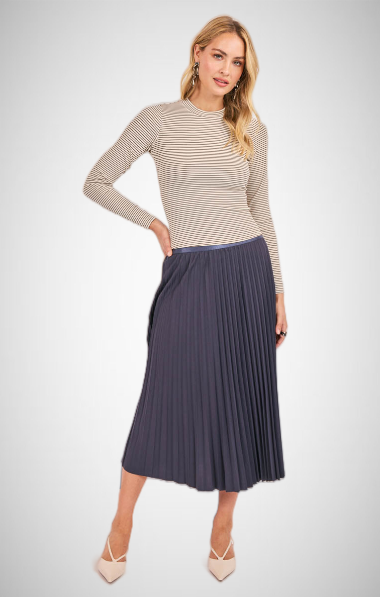 Full Of Charm Pleated Midi Skirt (8350639456464)