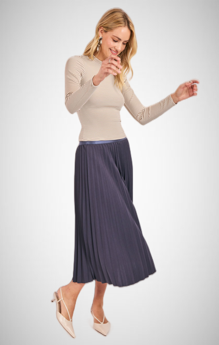 Full Of Charm Pleated Midi Skirt (8350639456464)