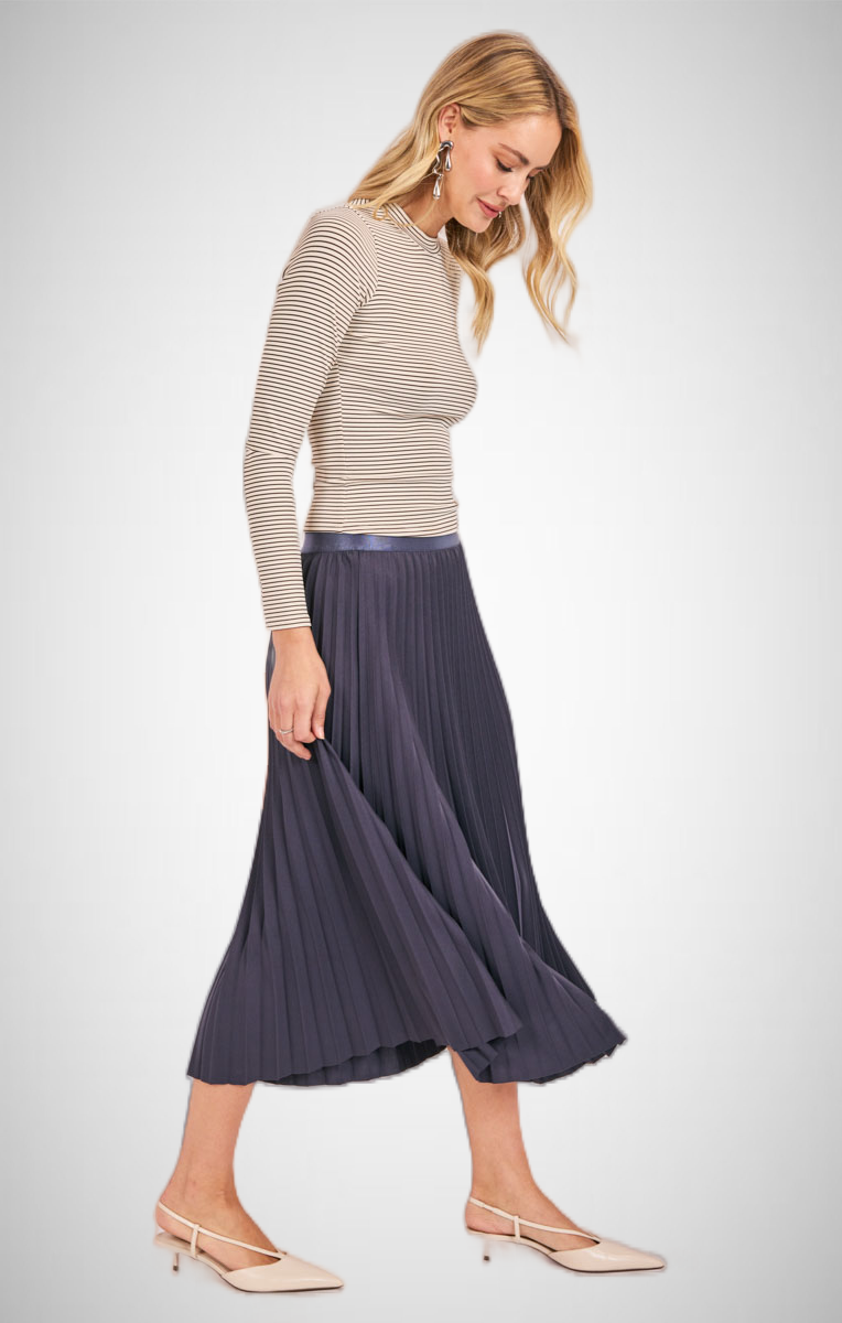 Full Of Charm Pleated Midi Skirt (8350639456464)