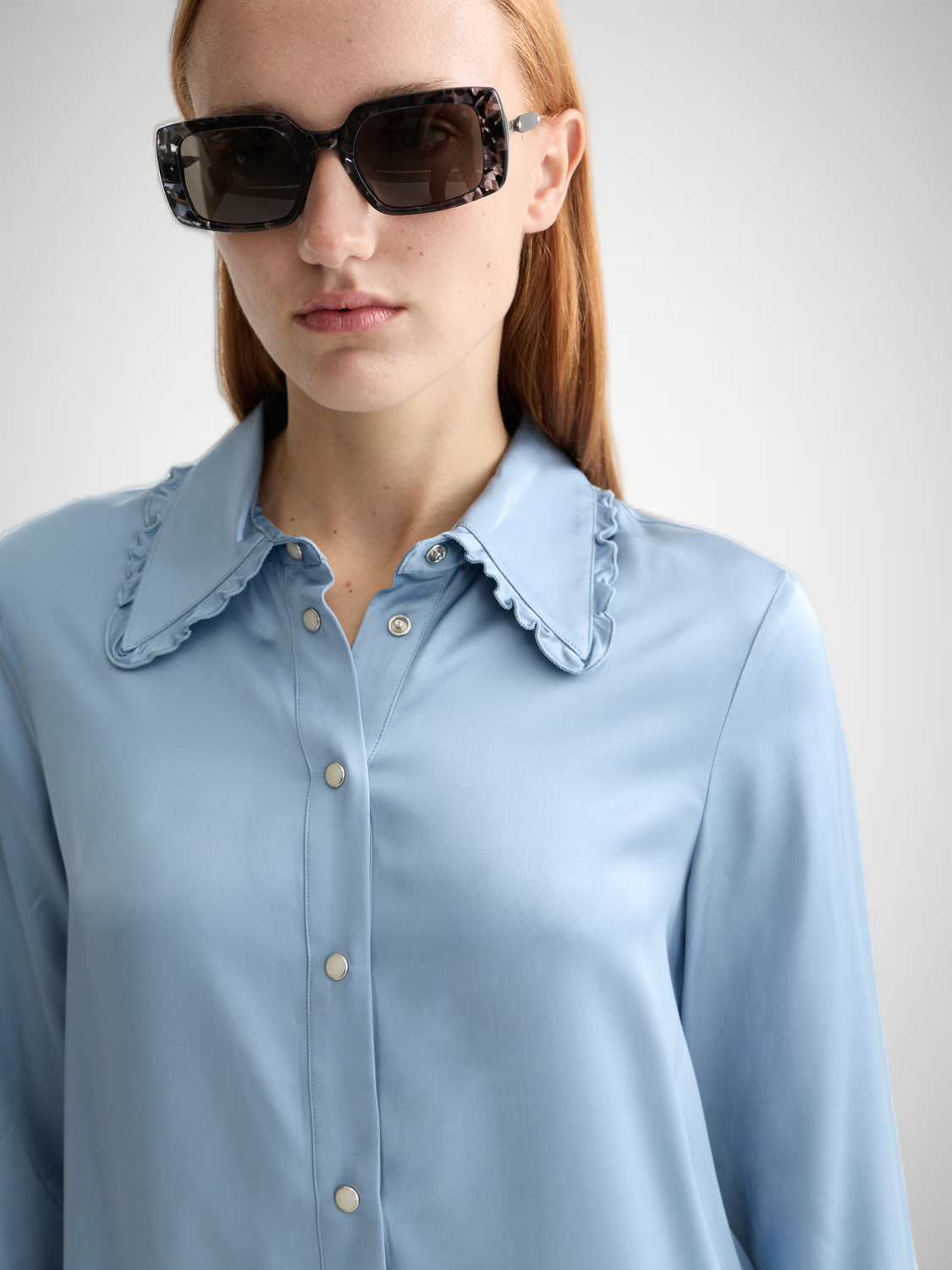 Regular Fit Shirt With Ruffle (8352722583760)