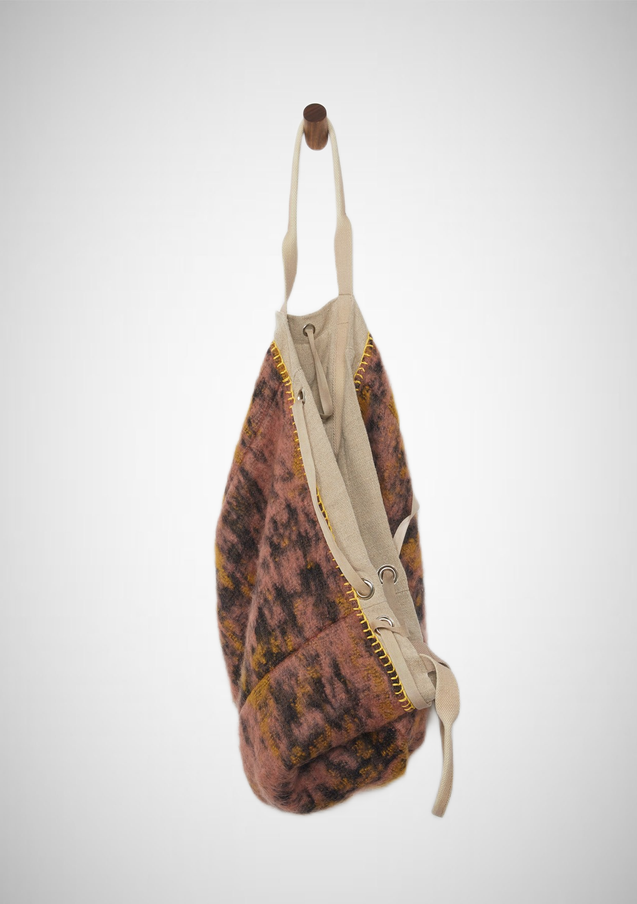 Reversible Fuzzy Contrast Tie-Dye Shopper Tote Bag (8261796200656)