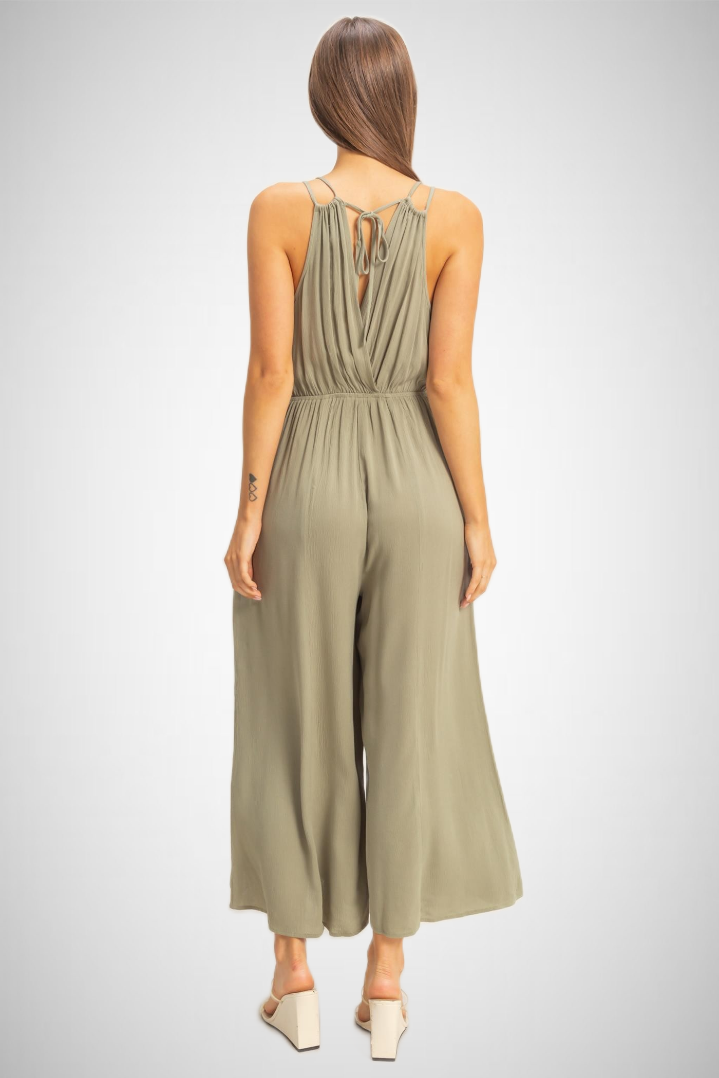 Surplice Bodice Wide Leg Jumpsuit (8268850004176)