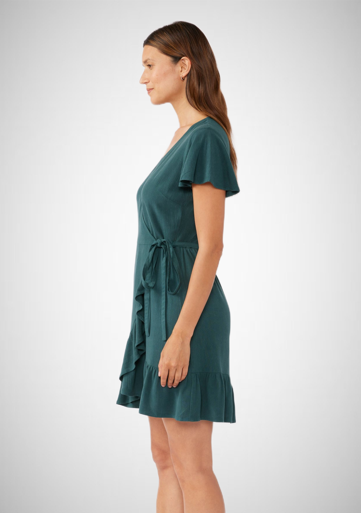 Flutter Sleeve Wrap Mini Dress (8261796069584)