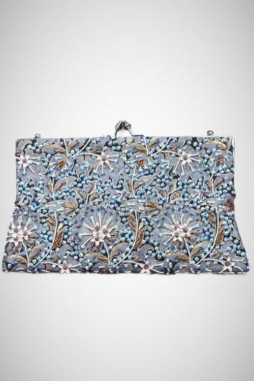 Vintage Inspired Floral Beaded Clutch (8261795446992)