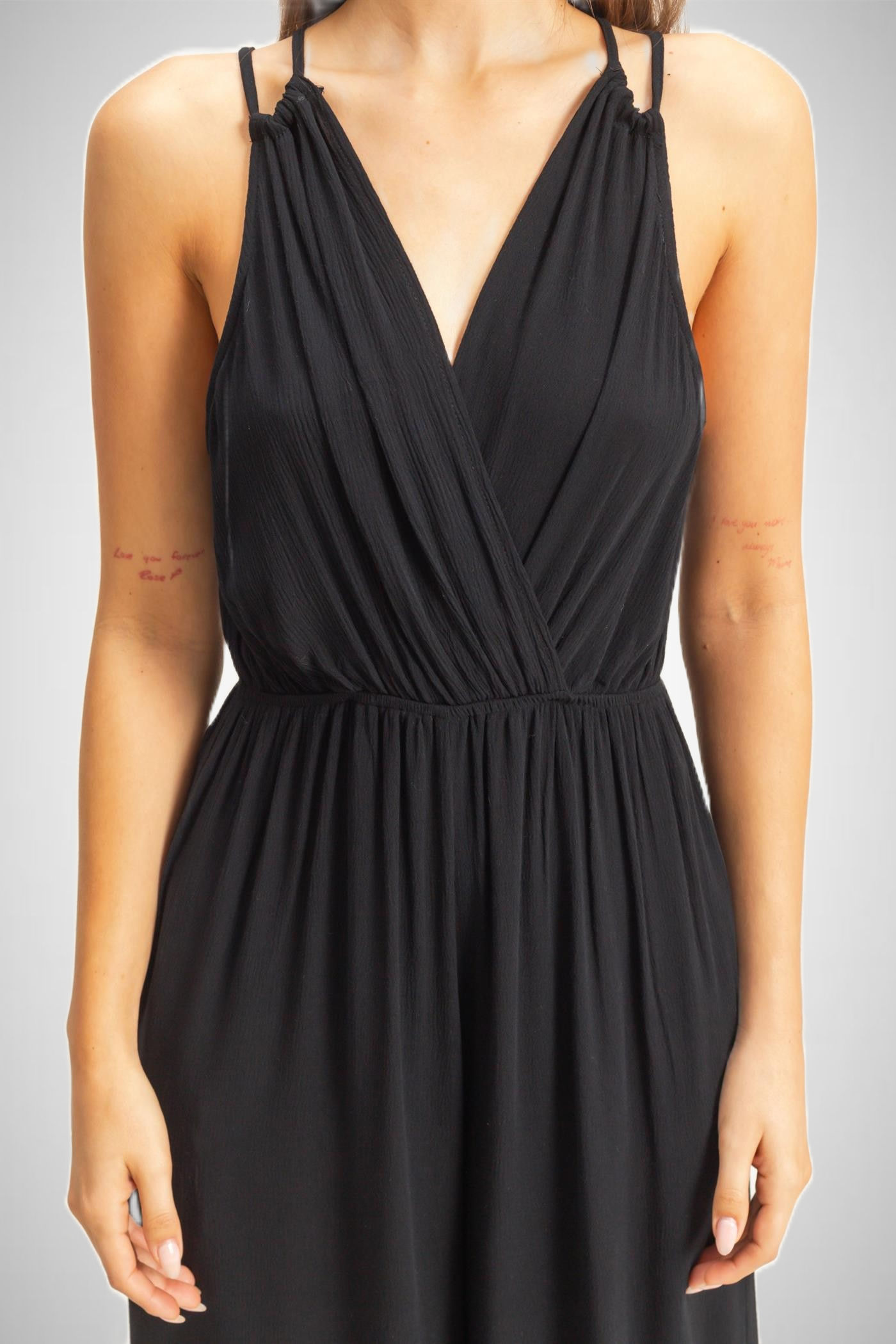 Surplice Bodice Wide Leg Jumpsuit (8268850004176)