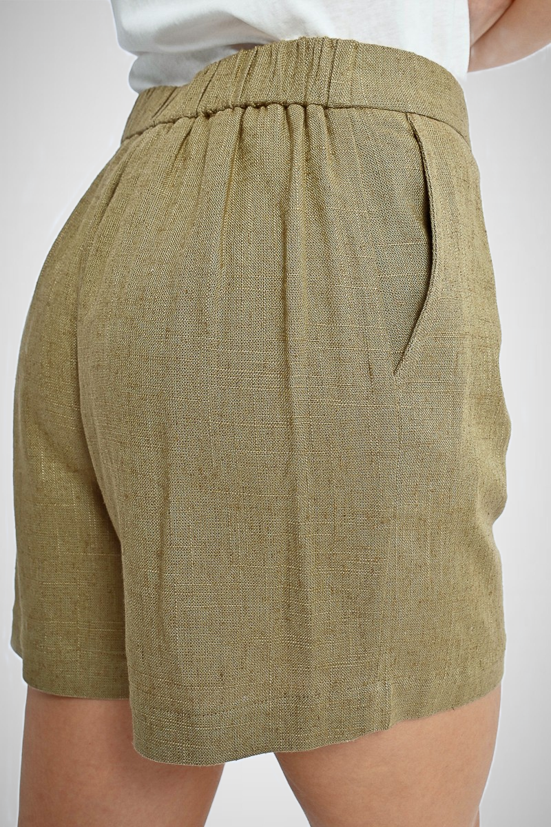 High Waist Linen Shorts (8254910103760)