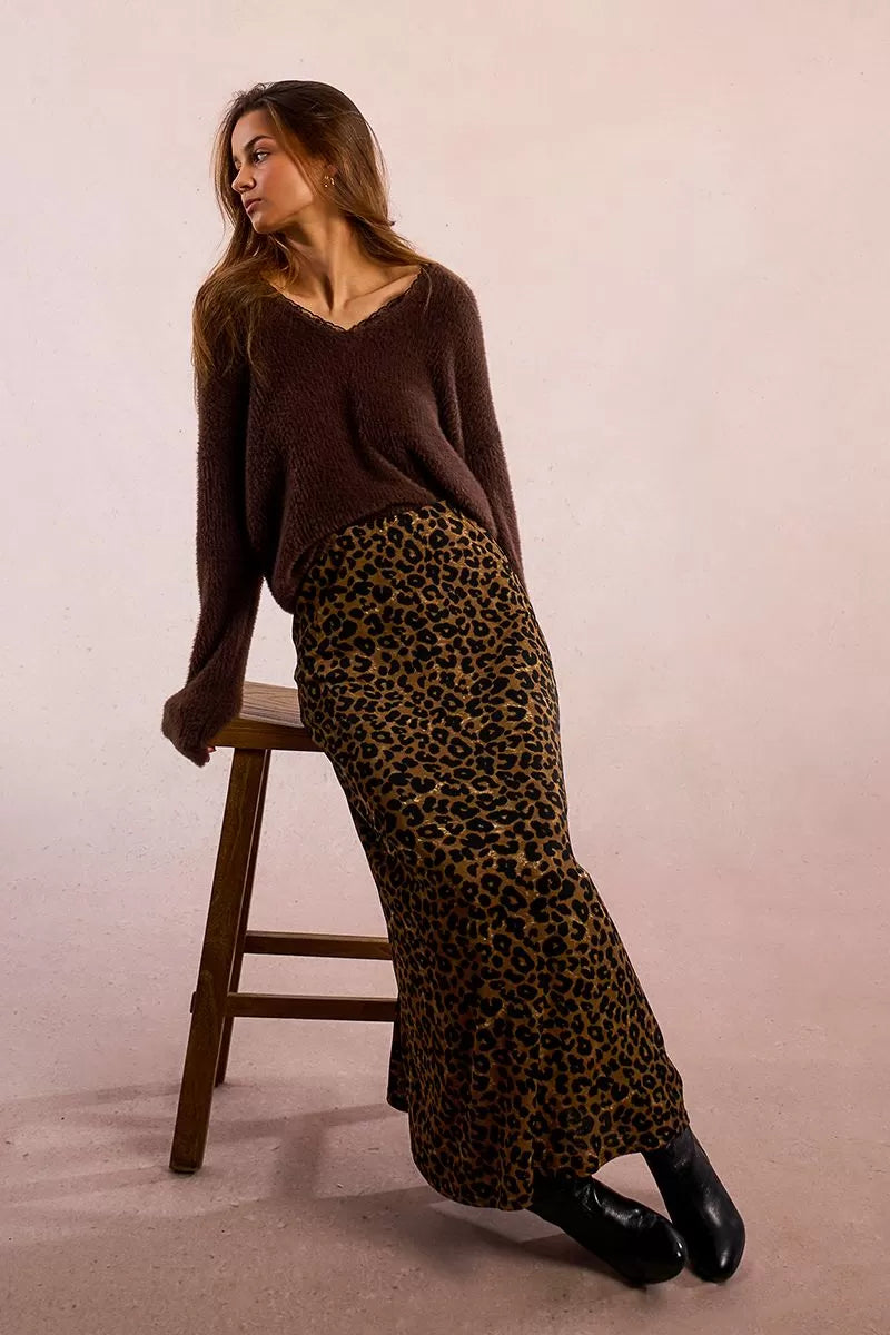 Lace-Up V-Neck Sweater (8345880264912)