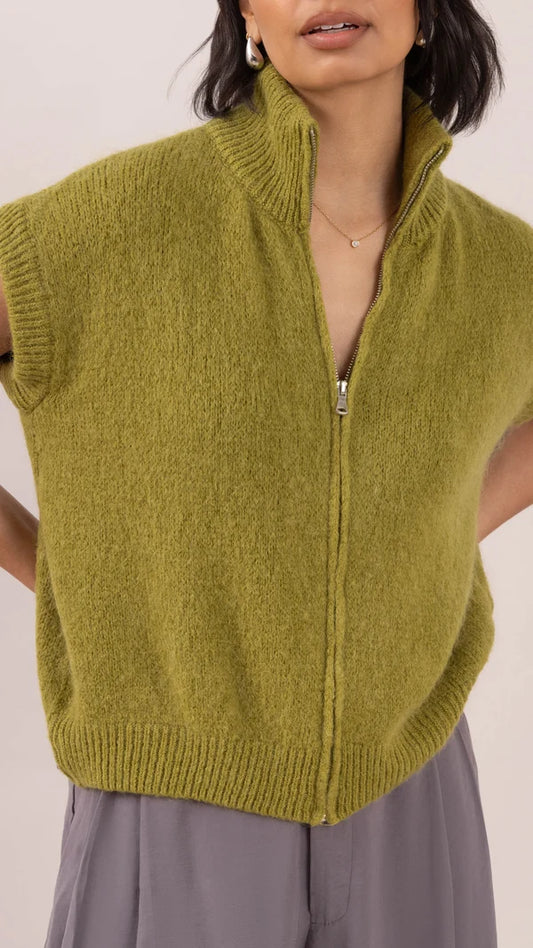 Leigh sans manches zippé