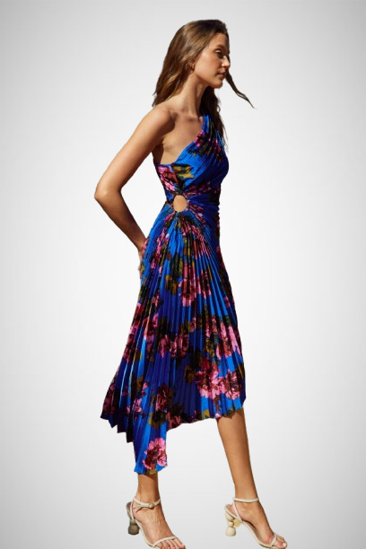 Asymmetrical Pleated Maxi Dress (8160618479824)