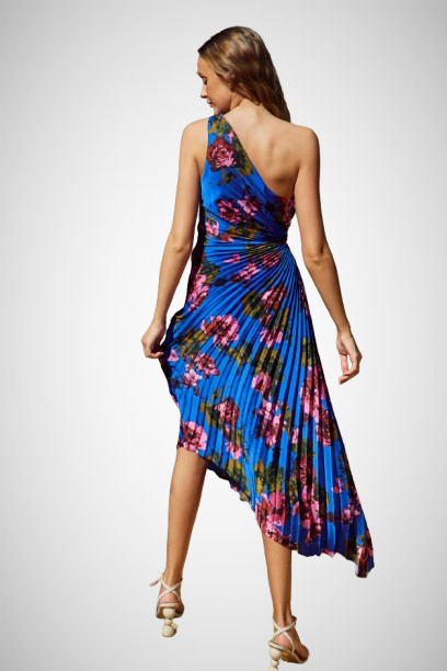 Asymmetrical Pleated Maxi Dress (8160618479824)