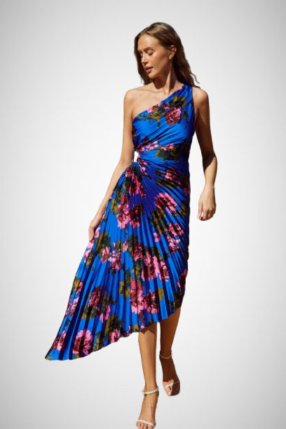 Asymmetrical Pleated Maxi Dress (8160618479824)