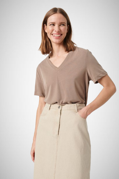 Columbine Loose Fit V-Neck Ss (8170914218192)