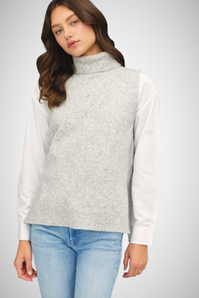 Wool Blend Turtleneck Sweater Vest (8162071052496)