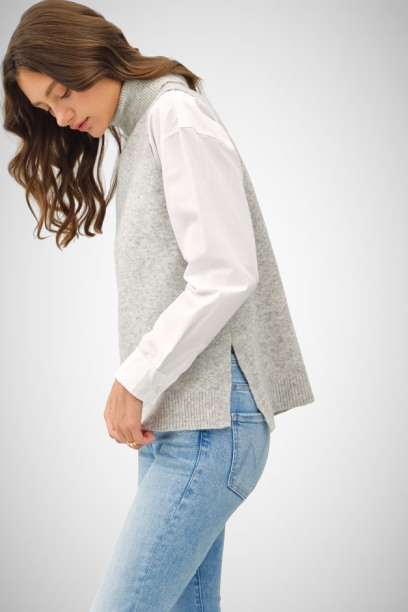 Wool Blend Turtleneck Sweater Vest (8162071052496)