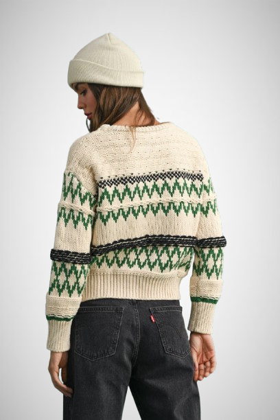 Multi Color Aztec Pattern Sweater Top (8160631783632)