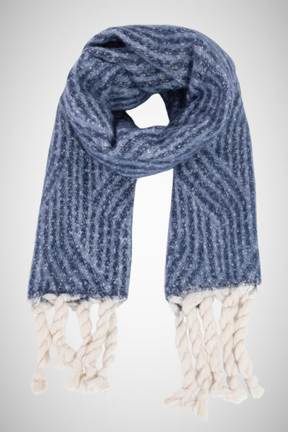 Soft Striped Fringe Oblong Scarf (8163187425488)