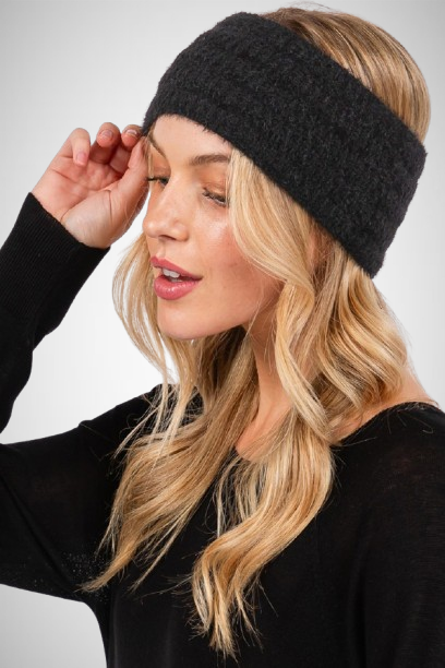 Fuzzy Cable Knit Headband (8163186868432)