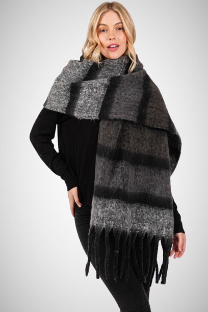 Multi Color Striped Blanket Scarf (8163187491024)