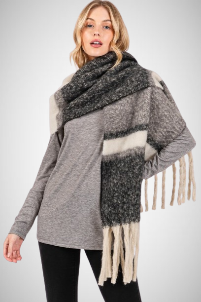 Multi Stripe Oblong Scarf (8163187556560)