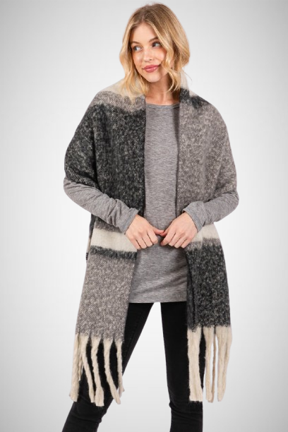 Multi Stripe Oblong Scarf (8163187556560)