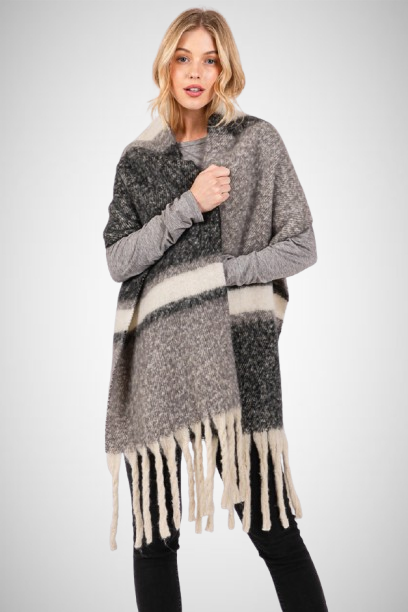 Multi Stripe Oblong Scarf (8163187556560)