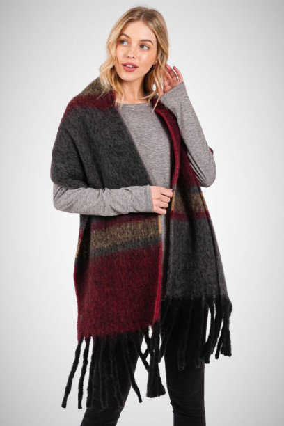 Multi Stripe Oblong Scarf (8163187556560)