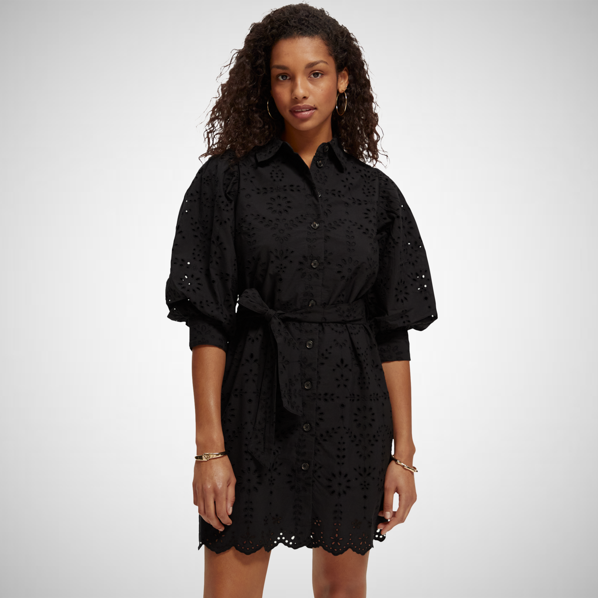 Broderie clearance shirt dress