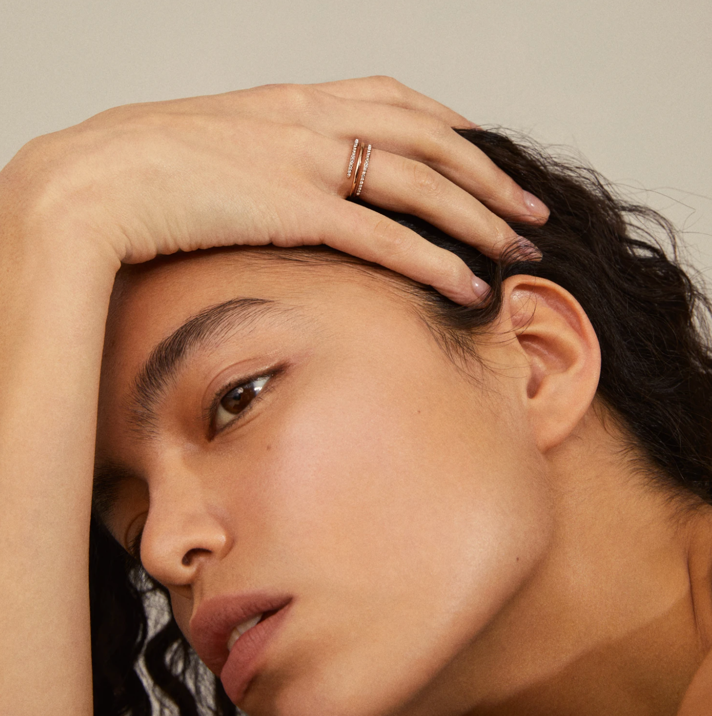 Pilgrim Ring : Serenity : Crystal Rose-Gold plated (6816725467344)