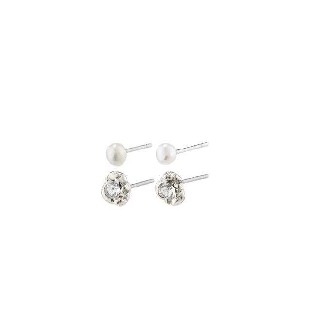 Pilgrim Earrings : Belief : Crystal Silver Plated (6816805355728)