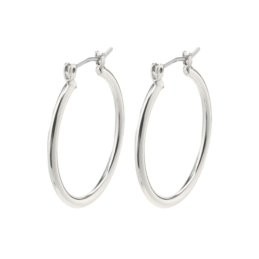 PILGRIM Earrings: LAYLA 40 mm Hoops (Plated Silver) (7724935905488)