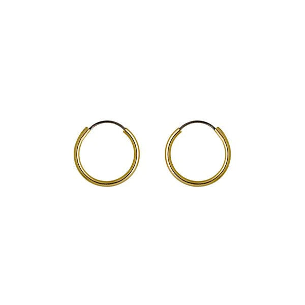 PILGRIM Earrings: Sanne 12 mm Hoops (Gold Plated) (7724924469456)