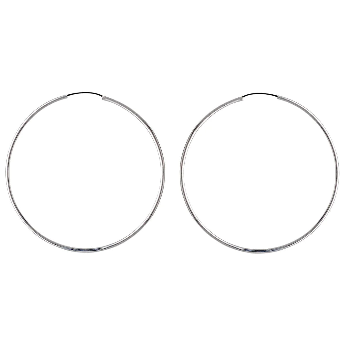 PILGRIM Earrings: SANNE 45mm Hoops (Plated Silver) (7724928303312)