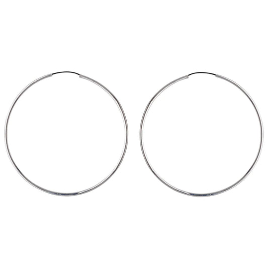 PILGRIM Earrings: SANNE 45mm Hoops (Plated Silver) (7724928303312)