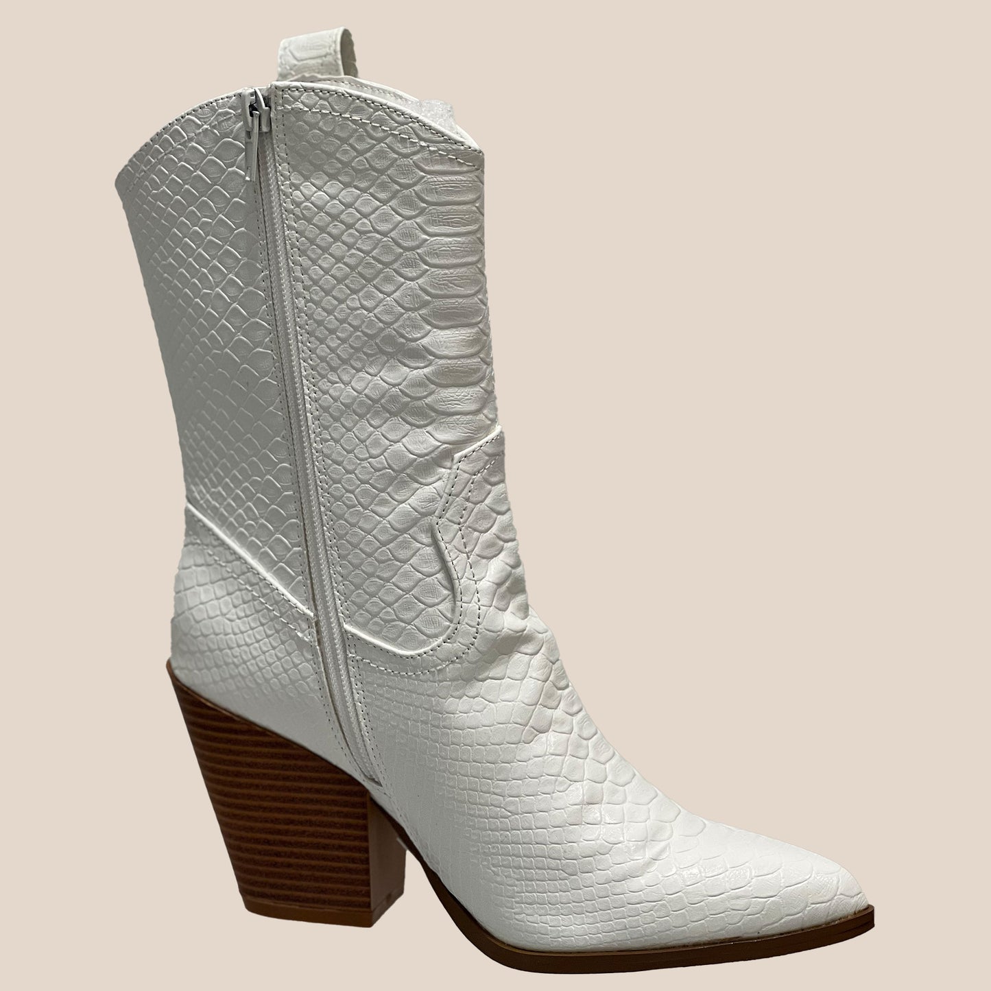 MATA SHOE - White Cowboy Boots (7792776282320)