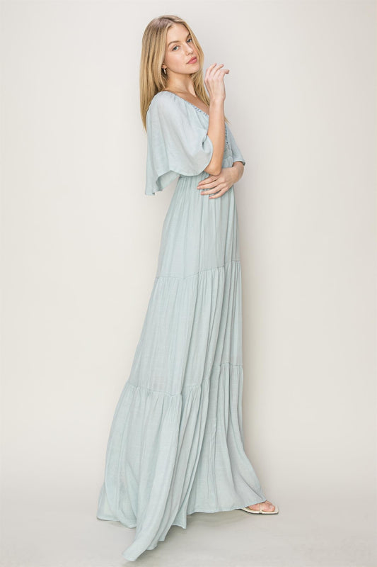 Open Back Tiered Maxi Dress (8028537979088)