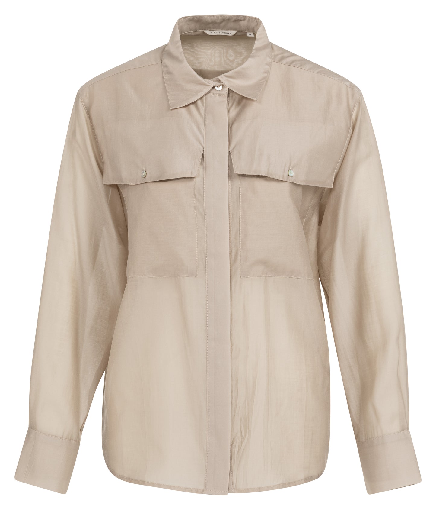 Sheer Blouse With Chest Pocket